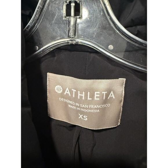Athleta Evolution Blazer Puffer Jacket Womens Xs Black Snap Button Primaloft - Picture 5 of 8